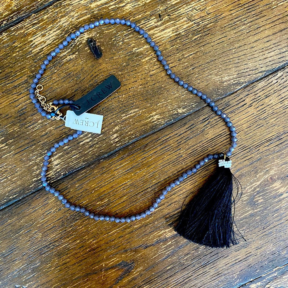 J Crew Necklace Beaded tassel fringe NWT